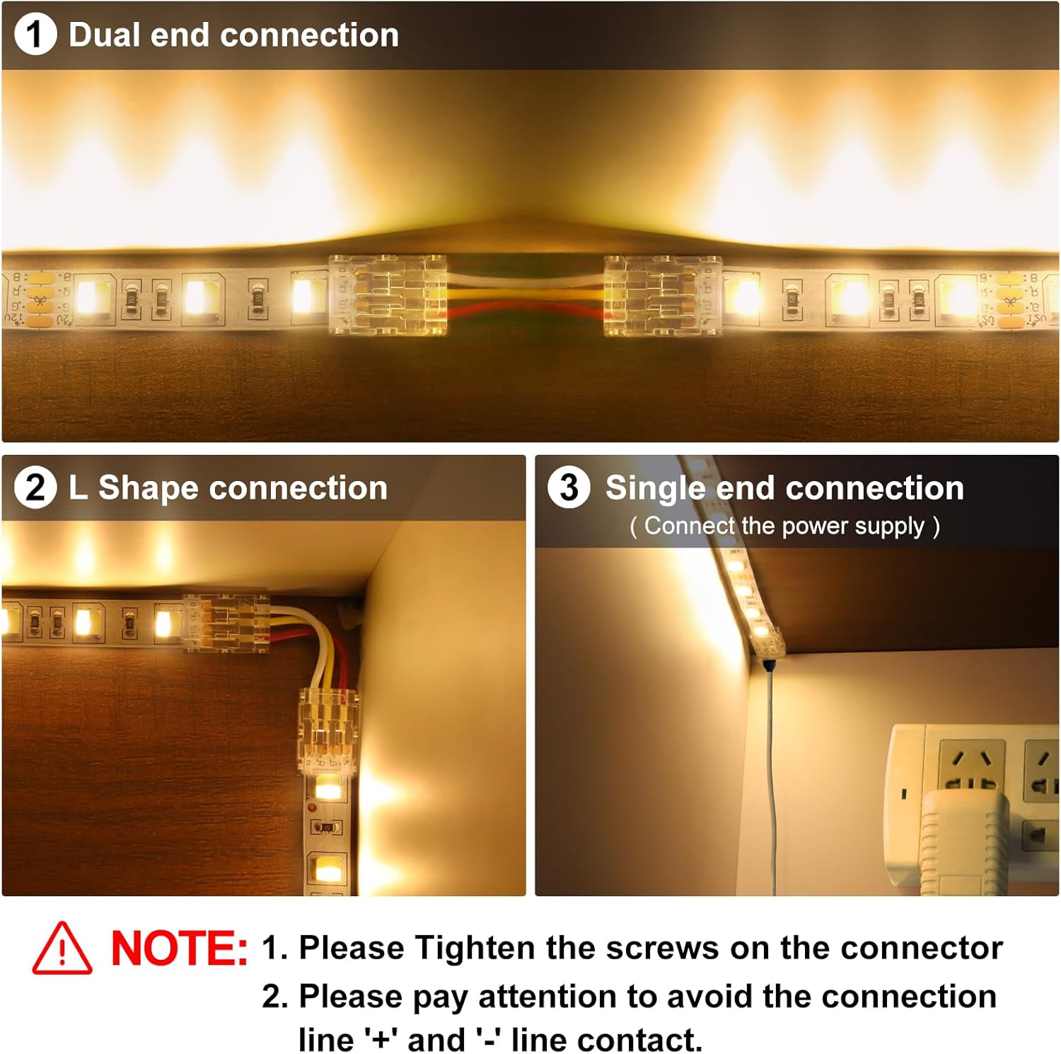 Transparente Kristall-LED-Streifenverbinder – 10 mm 3-polige lötfreie Clips | Streifen zu Kabel / Streifen zu Streifen / DC-Adapter – Großhandel 500 Stück MOQ | Direkt ab Werk 
