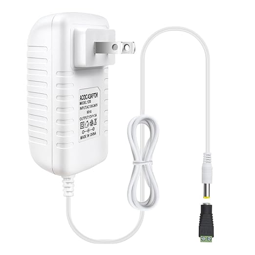 12-V-Netzteiladapter 12 W/24 W/36 W, AC 100–240 V Eingang, Wandstecker-Transformator, weißes Gehäuse – US-Stecker, LED-Treiber für Streifen/CCTV/Elektronik 
