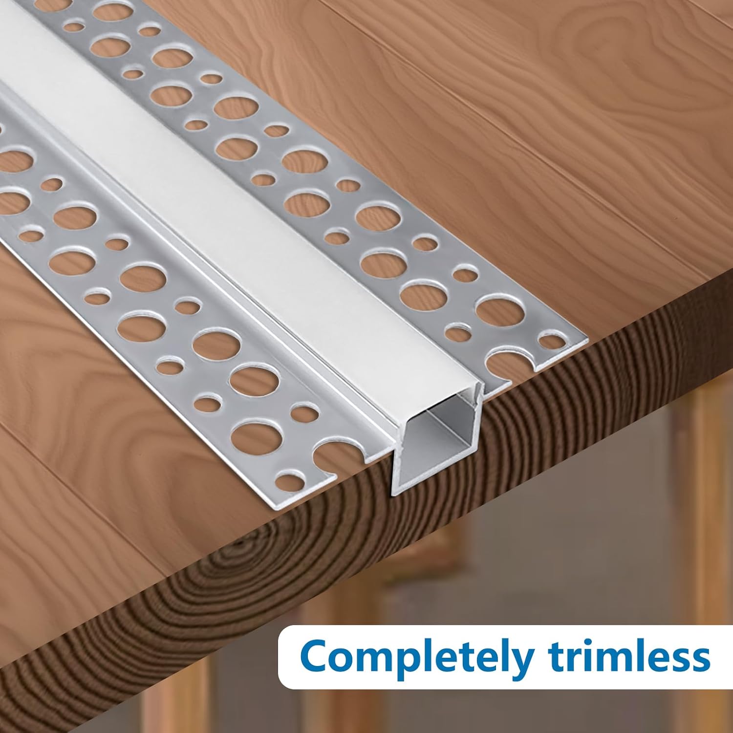Profilés LED en aluminium double face pour cloison sèche – Compatibles avec des bandes LED de 1 à 13 mm | Argent | Revêtement blanc laiteux | 1/2/3 mètres | Argent | Revêtement blanc laiteux | Lot de 50/100