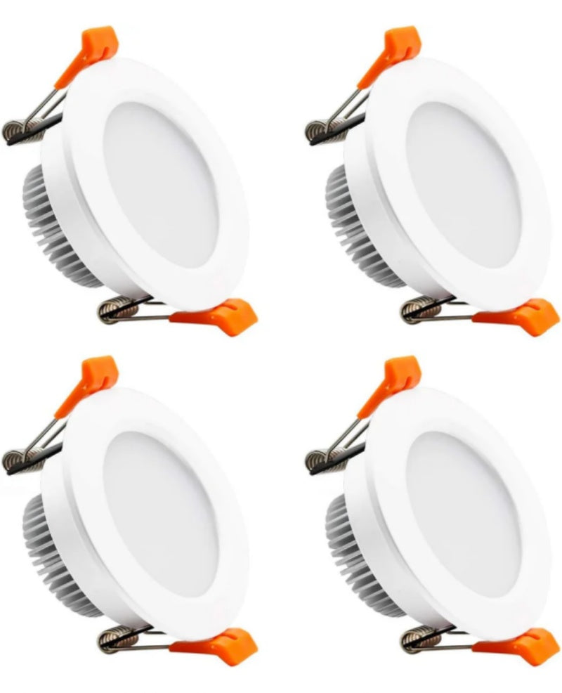 Spot LED dépoli série ECO-1 – Boîtier blanc – Intensité variable TRIAC – 3 W/5 W/7 W/9 W – Lot de 4/Lot de 10 – 2 700 K–6 000 K – 100–130 V / 200–240 V