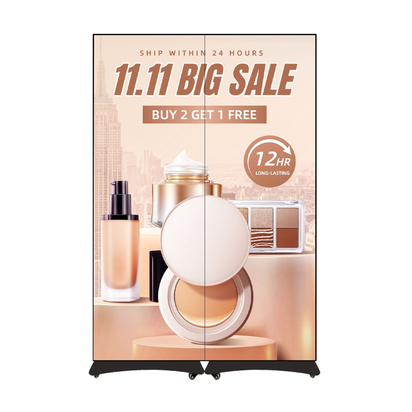 Écran d'affichage LED série EP-BAT | Alimentation par batterie, sans prise | Raccordable | 640 / 960 × 1920 mm | P2,5 / P1,86 / P1,53 / P1,25 