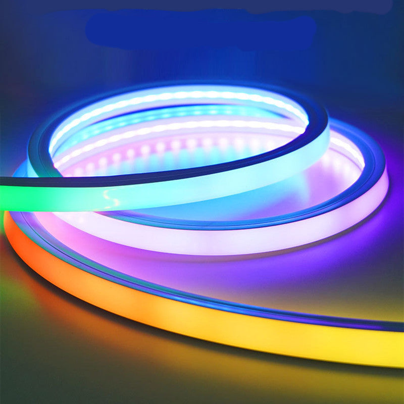 LED-Neon-Lichterketten, RGBW-Farbe, 20 x 20 (mm), SPI TM1814, adressierbarer LED-Streifen mit 10 Pixeln/m, 60 LEDs/m, flexible Lichterketten, wasserdicht, individuell zuschneidbare Neonbeleuchtung für drinnen und draußen