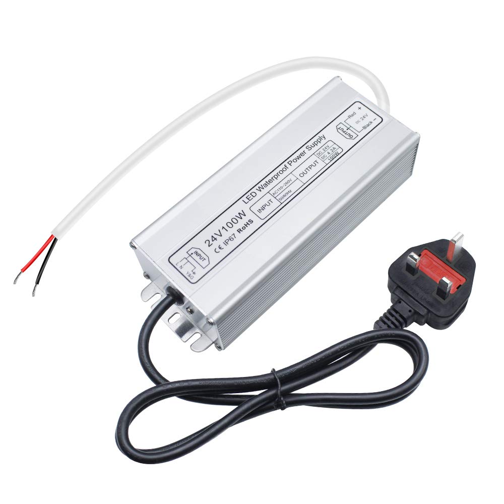 Alimentation LED étanche 24 V 30 W–300 W, entrée 90–265 V, sortie simple/double fil, pilote LED extérieur, CE/RoHS/FCC — Options de fiches et de câbles US/UK/EU 