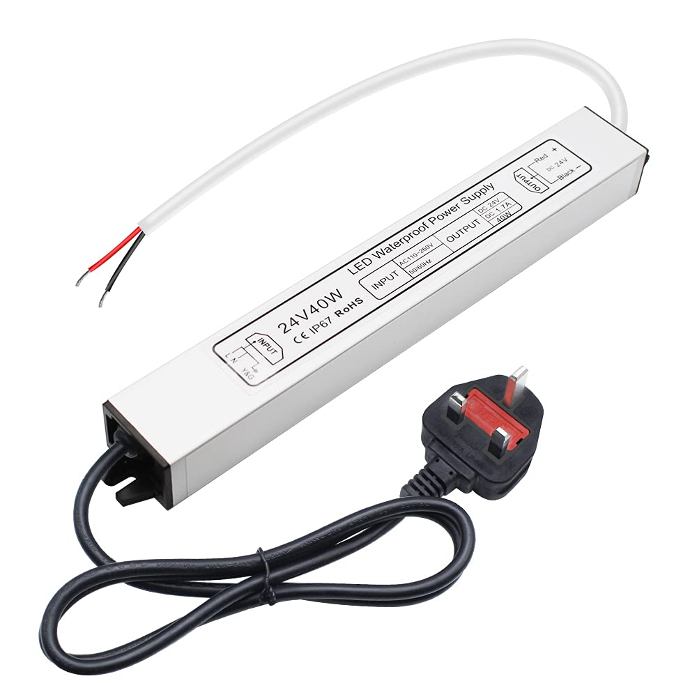Alimentation LED étanche 24 V 30 W–300 W, entrée 90–265 V, sortie simple/double fil, pilote LED extérieur, CE/RoHS/FCC — Options de fiches et de câbles US/UK/EU 