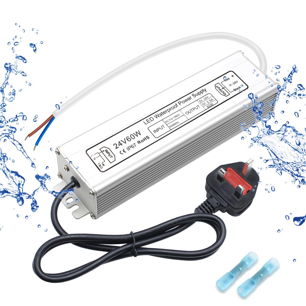 Alimentation LED étanche 24 V 30 W–300 W, entrée 90–265 V, sortie simple/double fil, pilote LED extérieur, CE/RoHS/FCC — Options de fiches et de câbles US/UK/EU 