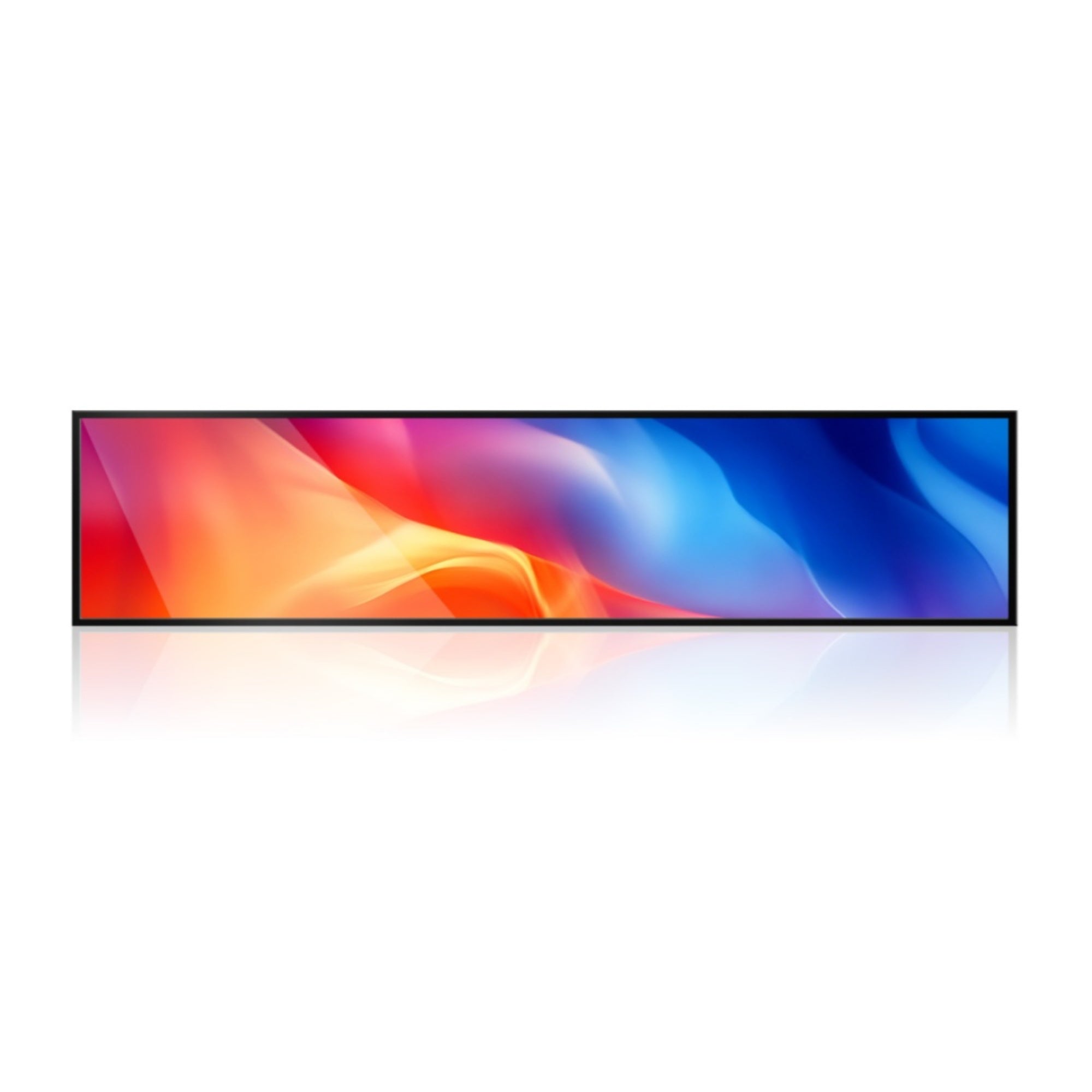 Écran LCD étiré Android de 28,1 pouces (698,5 × 140 mm) pour les rayons des magasins | Plateforme cloud / Application mobile / Support USB 