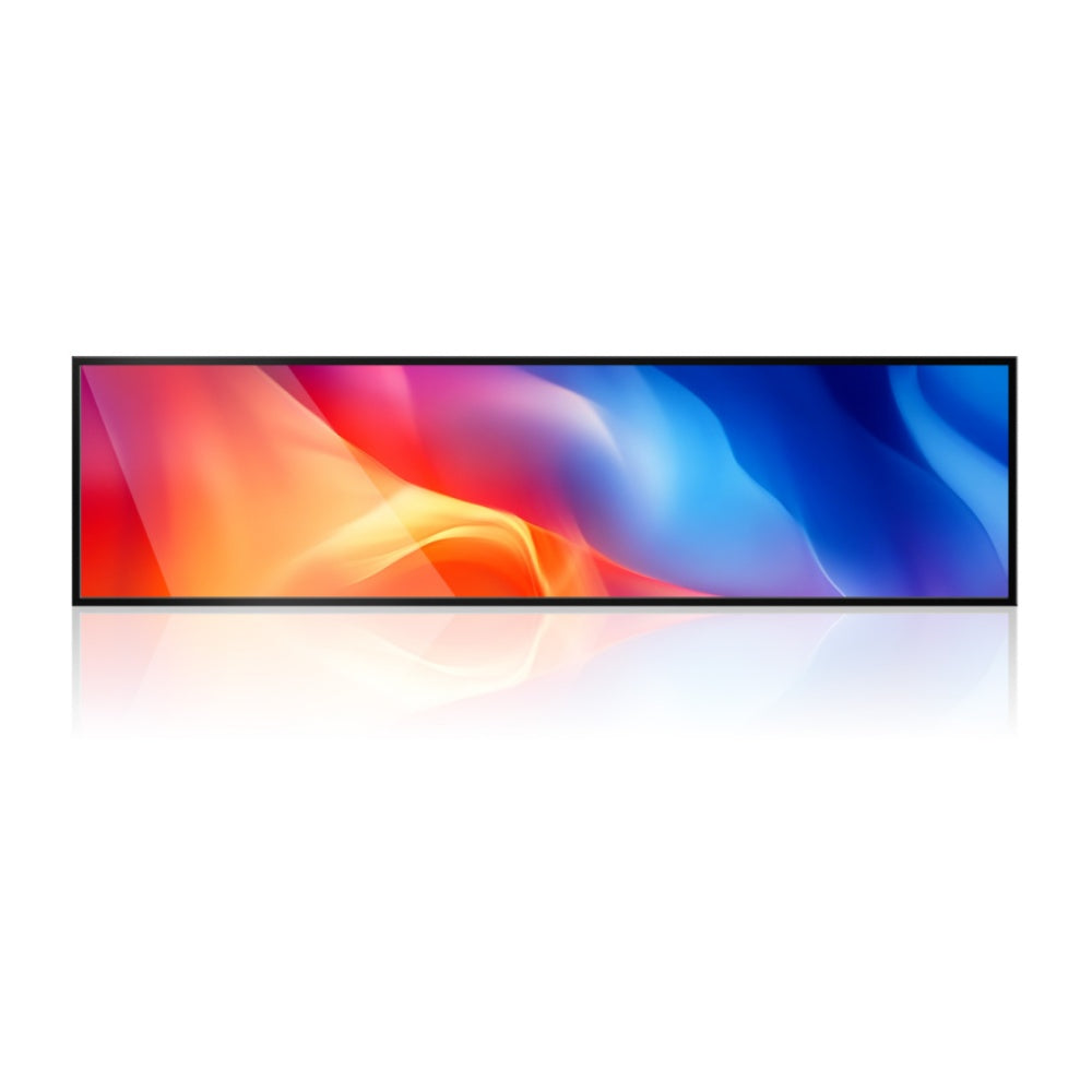 28,6 Zoll (698,4 × 203,7 mm sichtbar) ultrabreiter Android-LCD-Regalbildschirm | Stretched Bar Digital Signage mit optionaler Touch-Funktion | Cloud-/USB-/App-Steuerung 