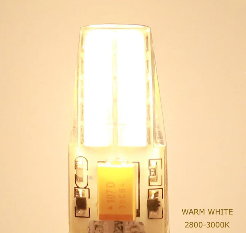Lot de 10 ampoules LED G4 à culot à deux broches, encapsulation en silicone, 12 V, 2 W, IRC > 80, 200-220 lumens, 10 LED 2835, AC/DC 10-20 V, équivalent 20 W, LED halogène de remplacement