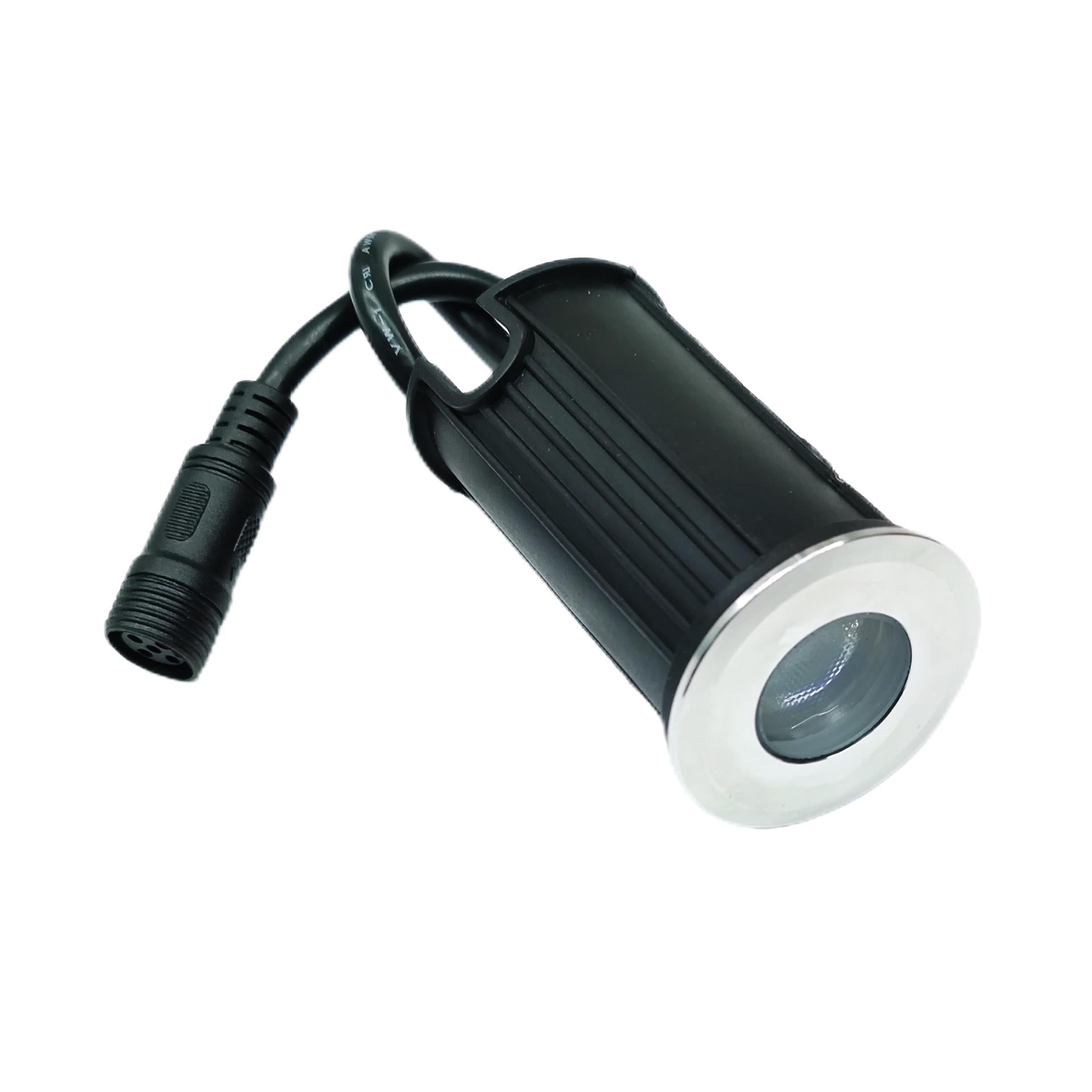 Lot de 10 spots LED d'extérieur étanches RGBW IP68 5 W 24 V pour terrasse, allée, jardin, paysage, corps en acier inoxydable, couvercle en PC, lentille en verre trempé
