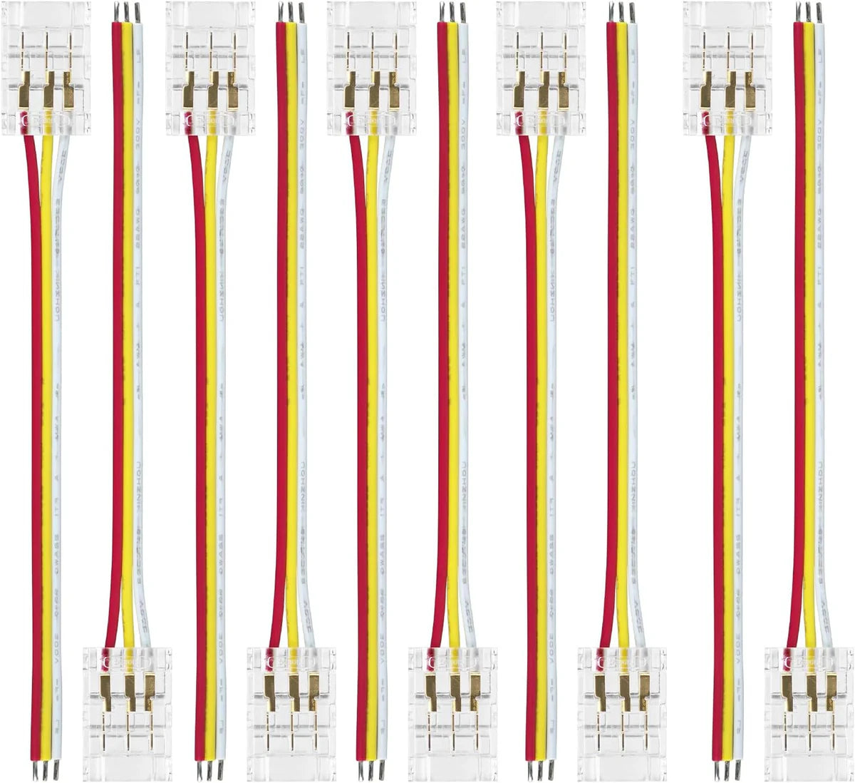 Connecteurs pour bandes LED transparentes en cristal – Clips sans soudure 10 mm 3 broches | Adaptateur bande à fil / bande à bande / CC – Stock local États-Unis/Royaume-Uni