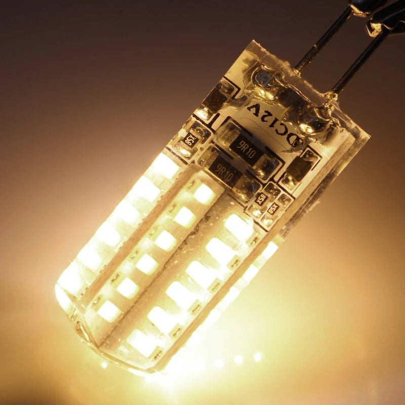 Lot de 10 ampoules LED G4 à encapsulation silicone à deux broches, 12 V, 1,5 W, SMD3014, 24 LED, équivalent halogène 10 W