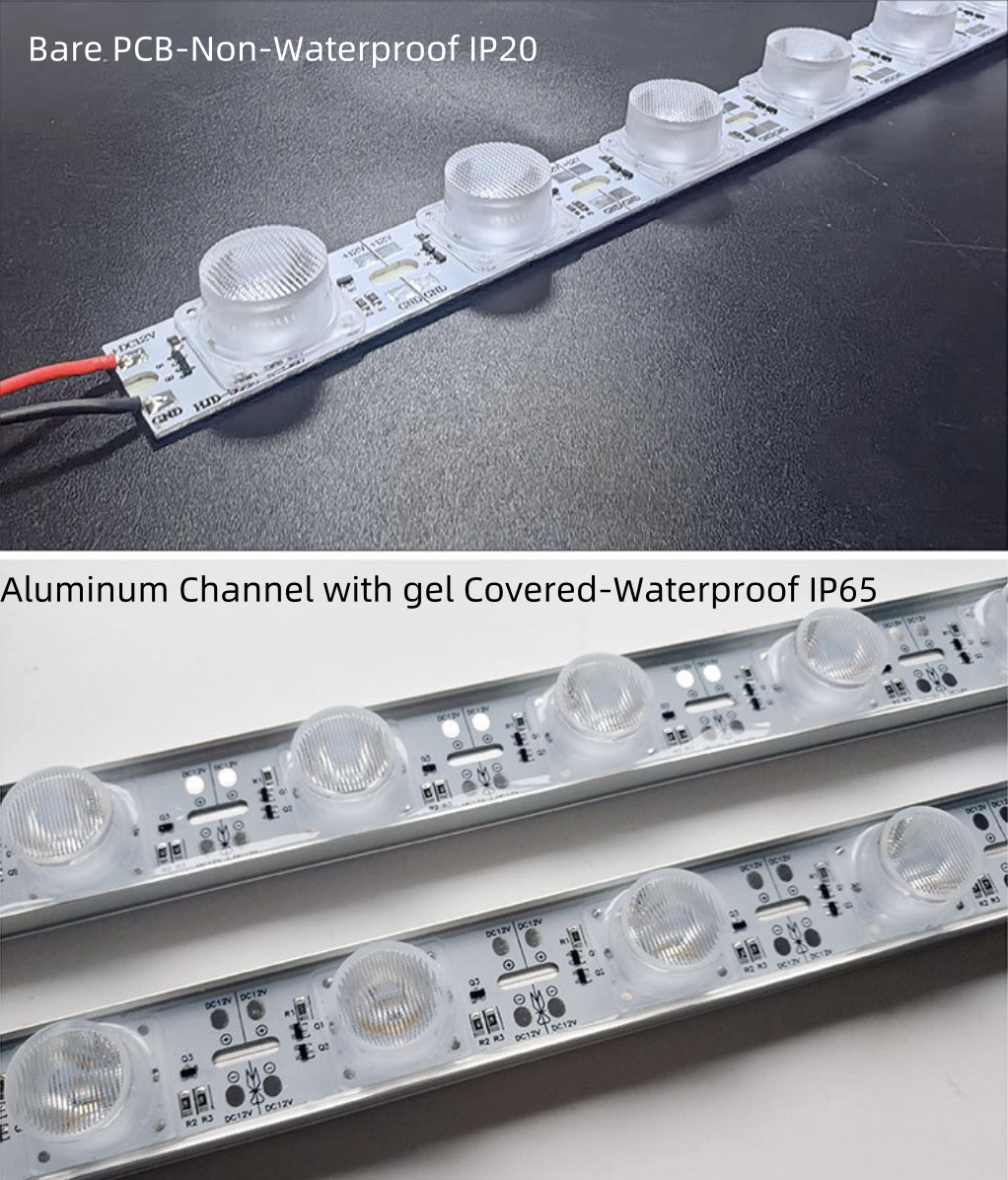 1M DC12V High Brightness Rigid LED Strip Light – 22W | SMD3030 18LEDs/M | 25mm PCB | Warm White / Natural White / Daylight White / Cool White |  IP00 / IP65 | for Side-Emitting Light Box | 10 / 50PCS