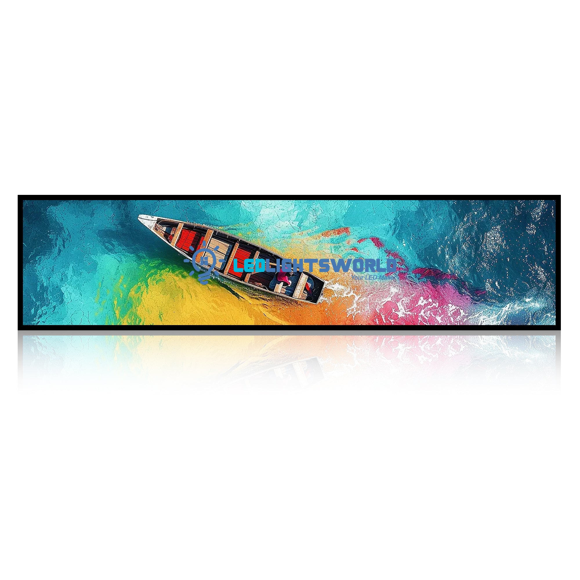 Écran LCD Android ultra-large de 37,6 pouces (920 × 258 mm) pour les rayons des magasins | Gestion de contenu cloud, applications et USB