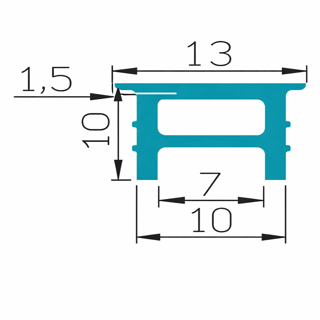 10×10mm Quick Install Neon Light Housing – S1010 Single-Color Full-Transparent | Silicone LED Channel System | Max Strip Width ≤5 mm | Double-Chamber Top-Emitting Neon Diffuser | for LED Sign Lighting & Retail Display Lighting | 164FT/50M