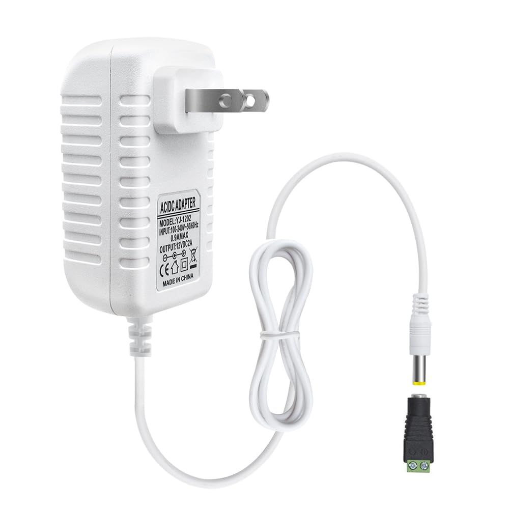 12-V-Netzteiladapter 12 W/24 W/36 W, AC 100–240 V Eingang, Wandstecker-Transformator, weißes Gehäuse – US-Stecker, LED-Treiber für Streifen/CCTV/Elektronik 