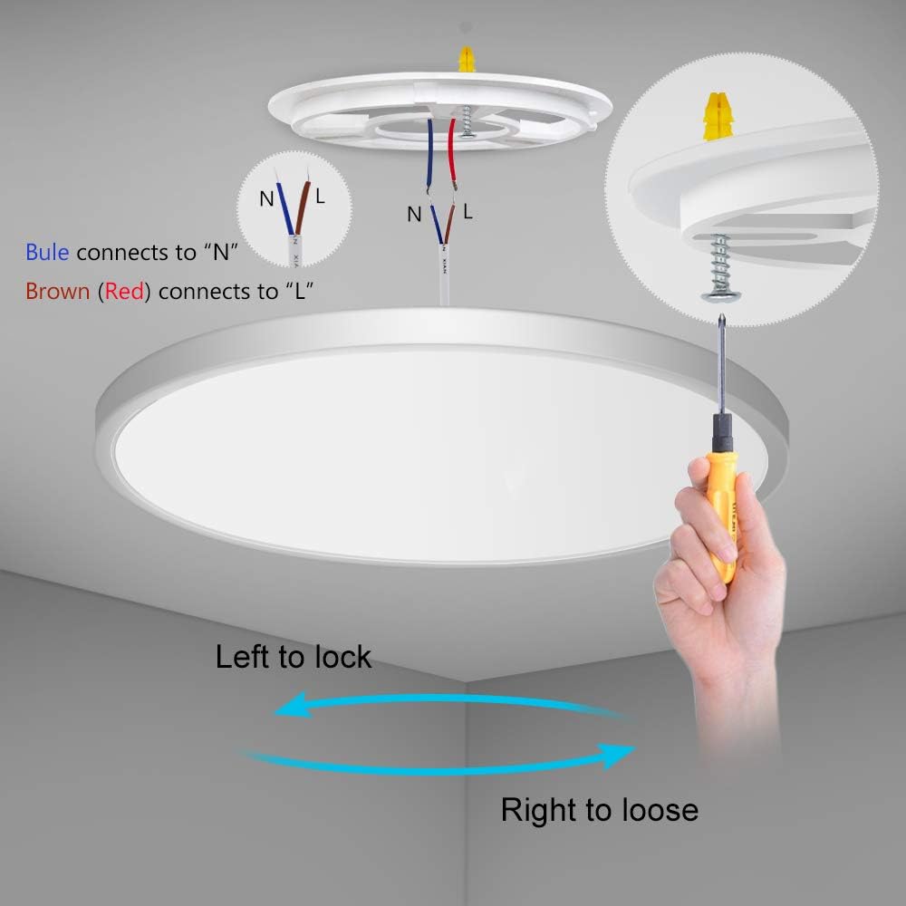 7 Inch Round LED Ceiling Light – 12W – White – 3000K / 4500K / 5000K / 6500K – Flush Mount Ceiling Light – Local Stock (US/UK)