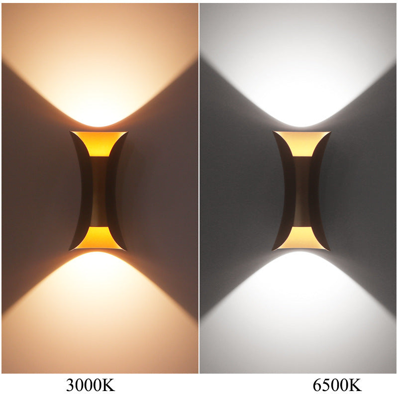 Waterproof LED Wall Light - 6W / 10W / 20W / 30W | 3000K / 6500K | White / Black / Black & Golden / White & Golden | Up & Down Outdoor Wall Sconce for Porch, Garden, Balcony & Indoor Decoration | Aluminum Housing | IP65 | 2-Pack