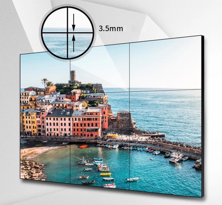 49-Zoll-BOE-LCD-Videowand – 3x3-Kit (9 Panels) | 1920 x 1080 FHD | 500 Nits | Ultraschmaler Rahmen 3,5 mm | HDMI-Spleißer + Wandhalterung enthalten