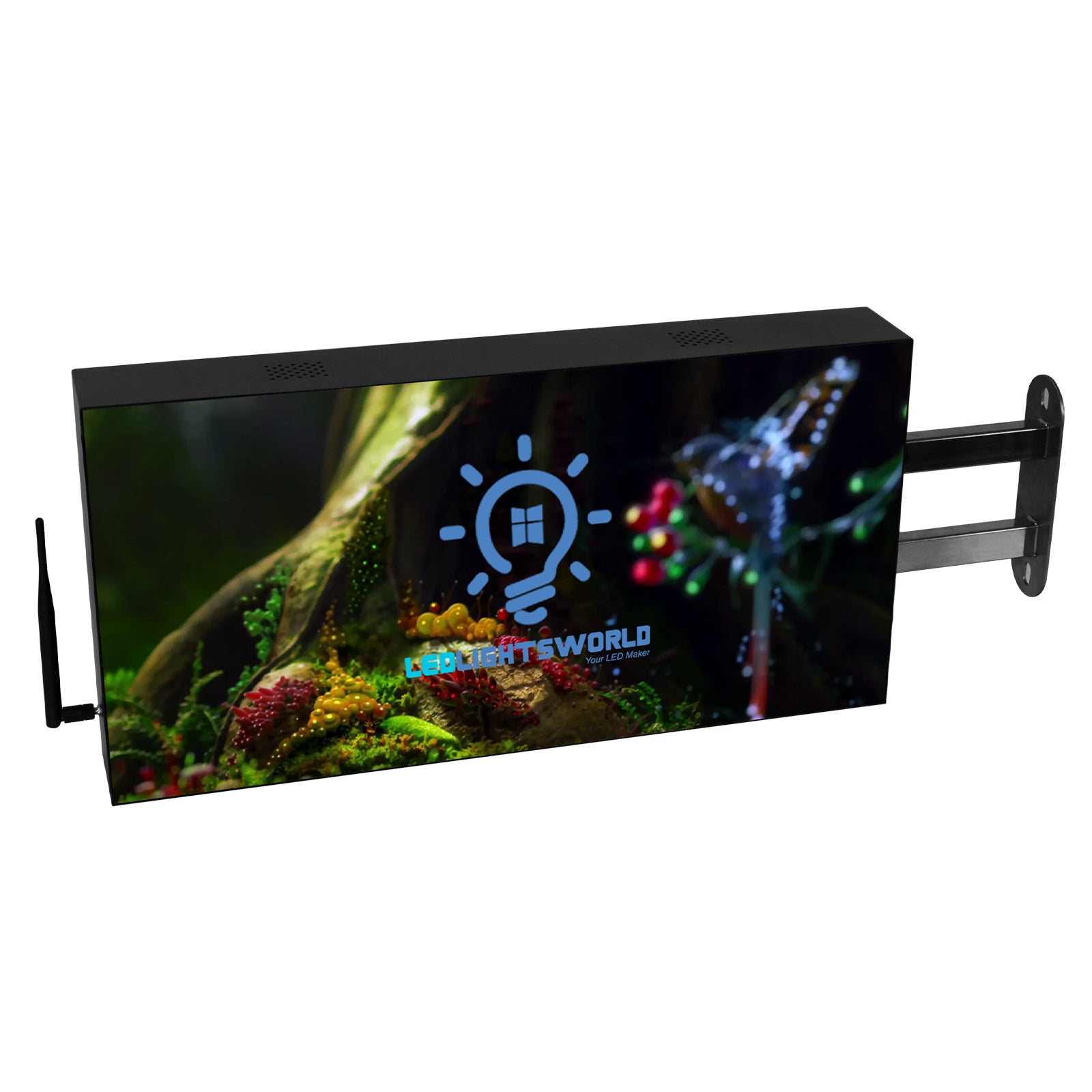 Enseigne LED double face série DS – P2.5 · 320 × 640 mm | Enseigne en saillie étanche pour chaînes de magasins, restaurants et supermarchés