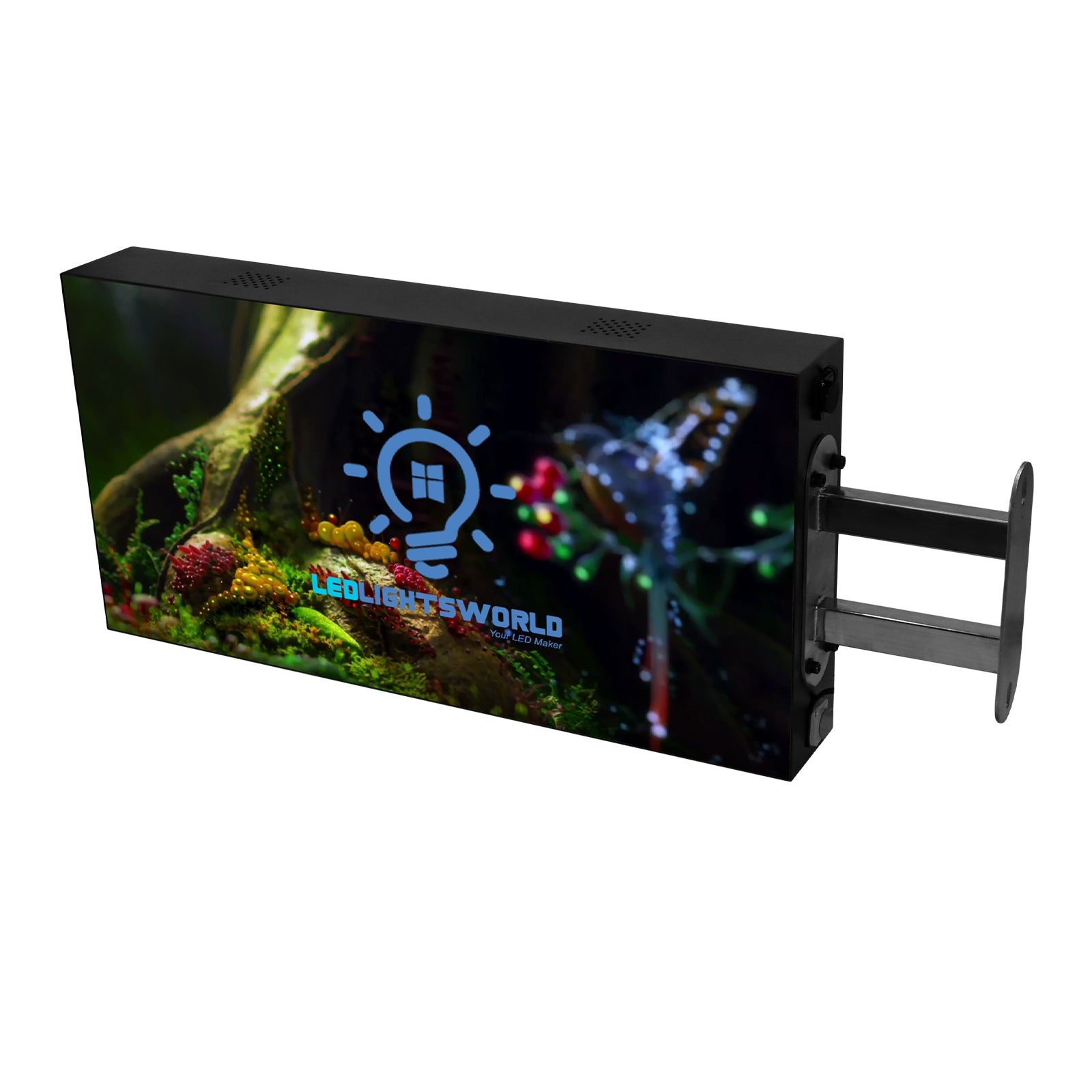 Enseigne LED double face série DS – P2.5 · 320 × 640 mm | Enseigne en saillie étanche pour chaînes de magasins, restaurants et supermarchés