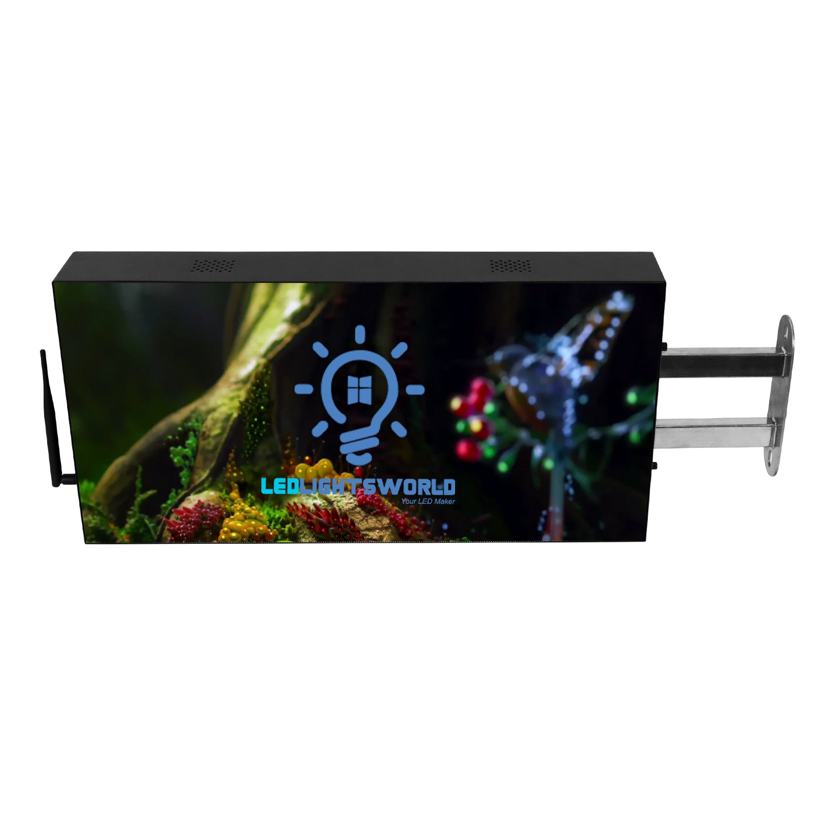 Enseigne LED double face série DS – P2.5 · 320 × 640 mm | Enseigne en saillie étanche pour chaînes de magasins, restaurants et supermarchés