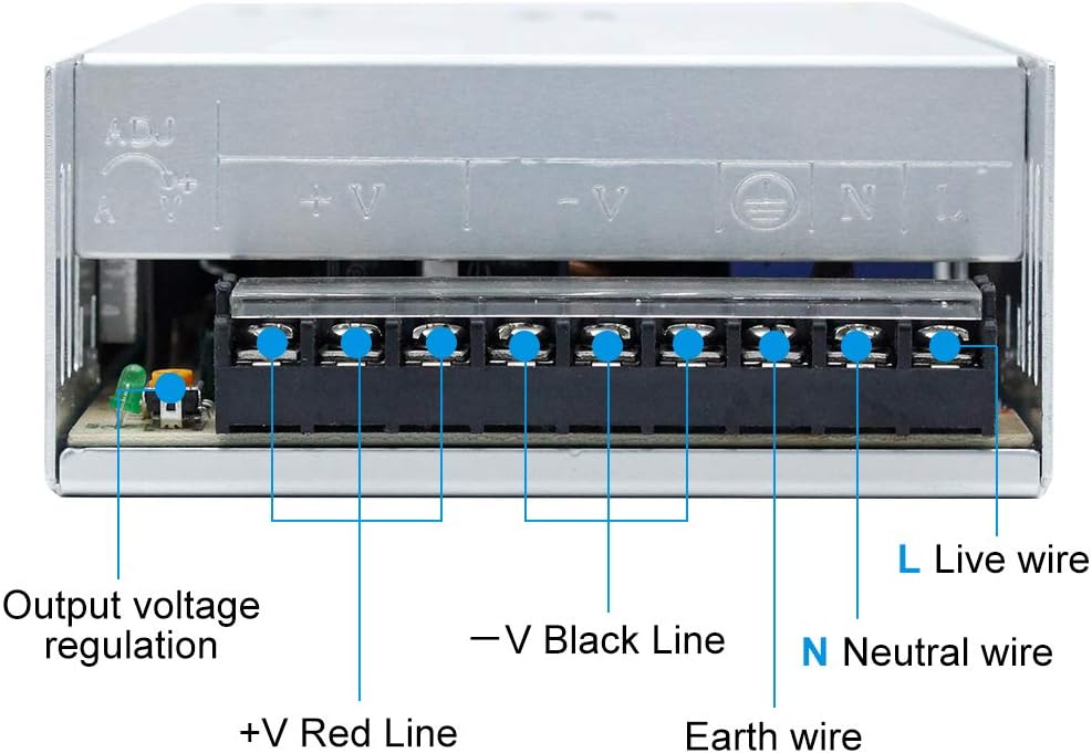 DC 12 V/24 V Schaltnetzteil 300 W–600 W, AC 110/220 V Eingang, Hochleistungs-LED-Treibertransformator, Kühllüfter-Metallgehäuse, CE/FCC/RoHS-zertifiziert