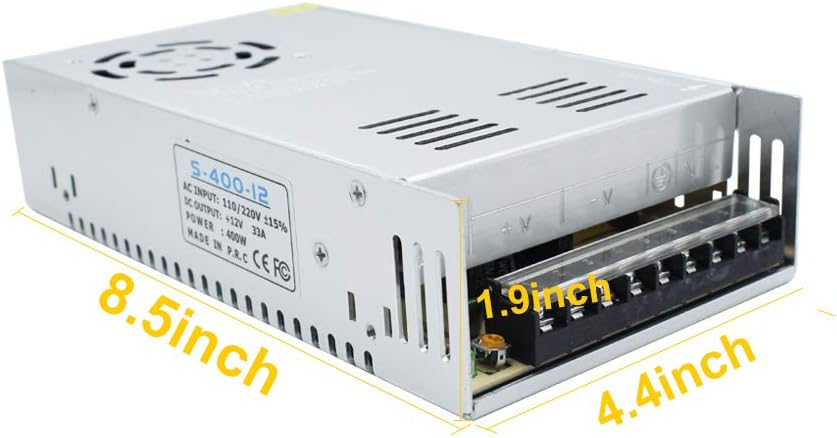 DC 12 V/24 V Schaltnetzteil 300 W–600 W, AC 110/220 V Eingang, Hochleistungs-LED-Treibertransformator, Kühllüfter-Metallgehäuse, CE/FCC/RoHS-zertifiziert