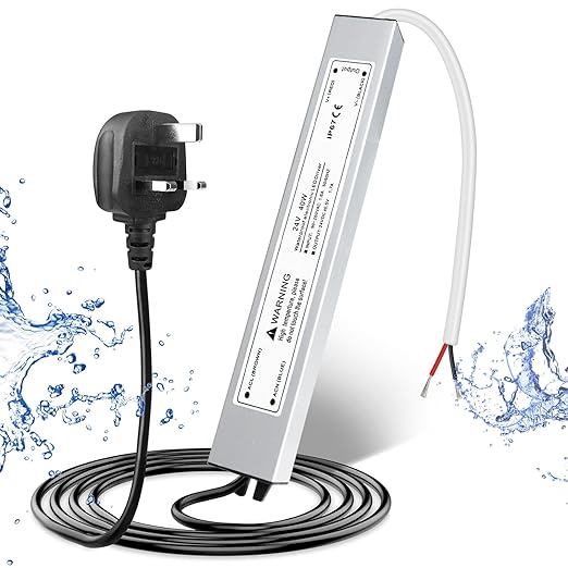24V Waterproof LED Power Supply 30W–300W, 90–265V Input, Single/Dual Wire Output, Aluminum Housing, Outdoor LED Driver, CE/RoHS/FCC — US/UK/EU Plug & Wire Leads Options