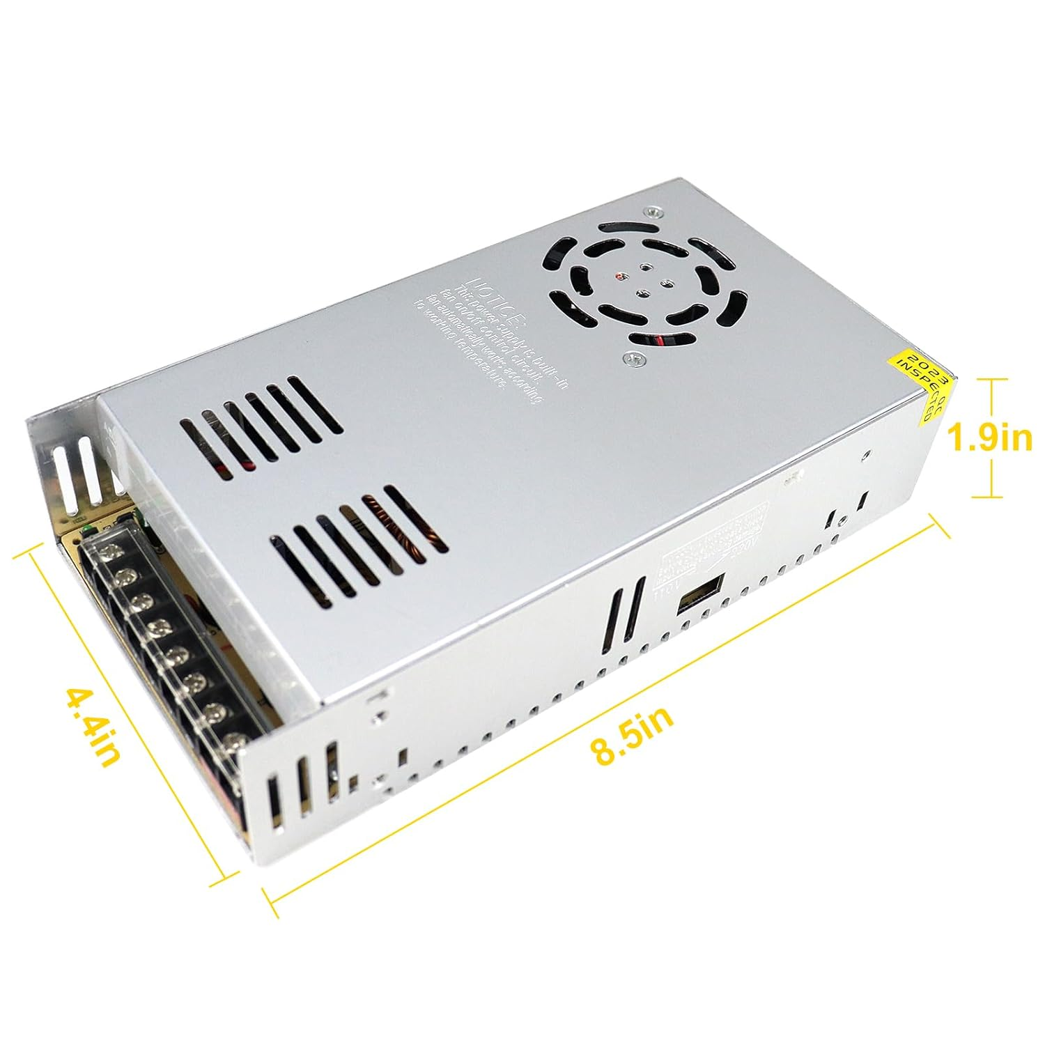 DC 12 V/24 V Schaltnetzteil 300 W–600 W, AC 110/220 V Eingang, Hochleistungs-LED-Treibertransformator, Kühllüfter-Metallgehäuse, CE/FCC/RoHS-zertifiziert
