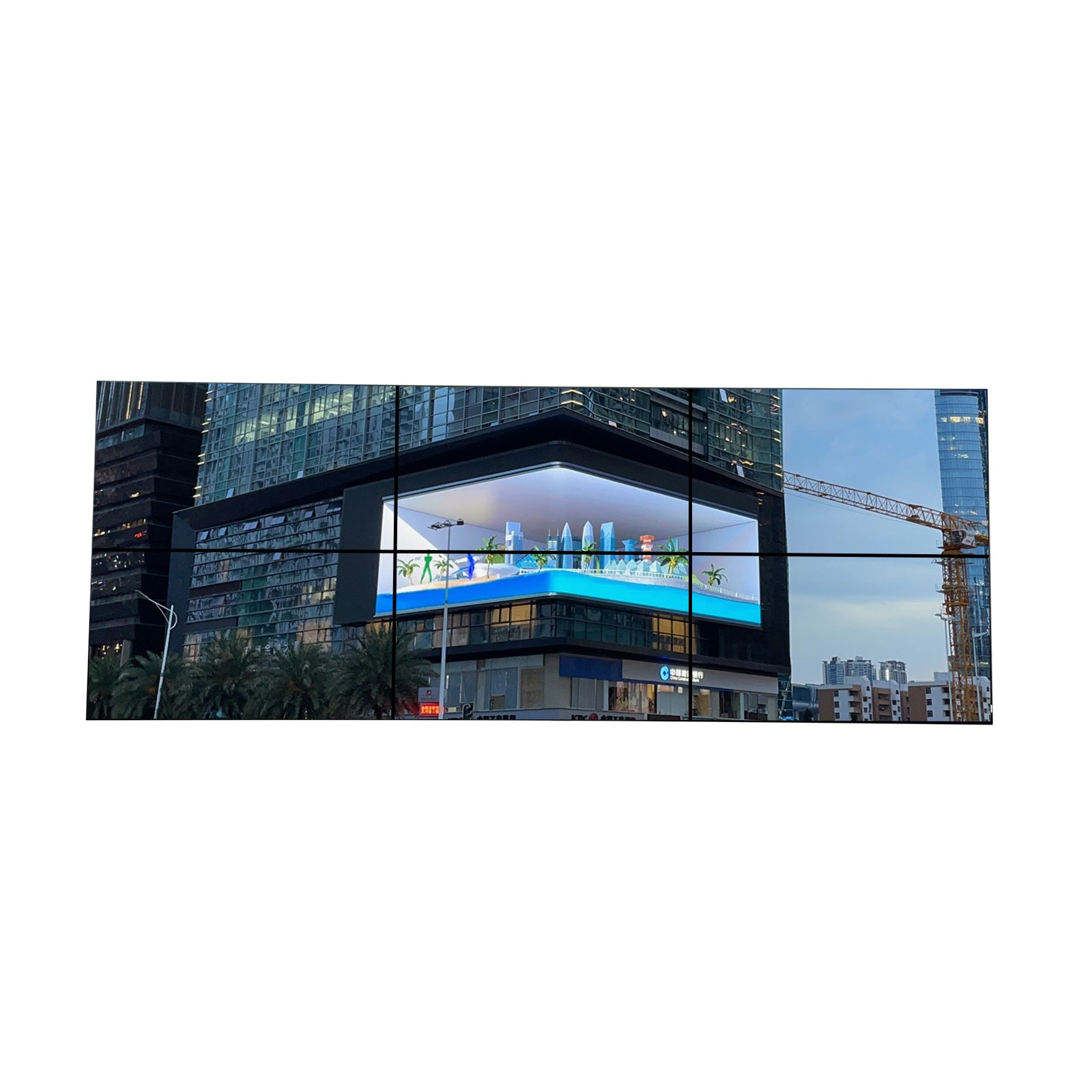 Mur vidéo LCD BOE 46 pouces – Kit 3x2 (6 panneaux) | 1920 x 1080 Full HD | 500 nits | Cadre ultra-fin 0,88 mm / 1,7 mm / 3,5 mm | Raccord HDMI et support mural inclus