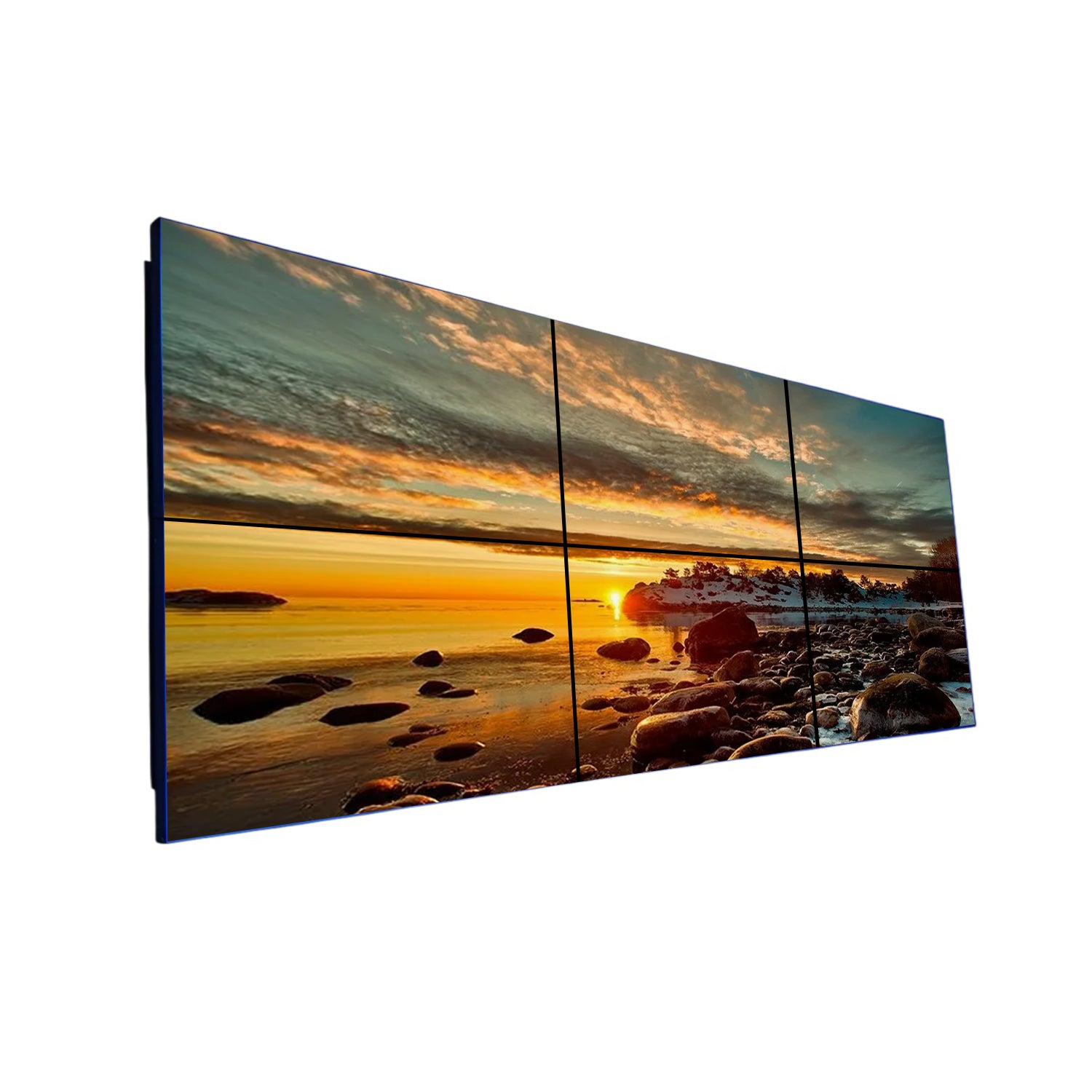 49-Zoll-BOE-LCD-Videowand – 3x2-Kit (6 Panels) | 1920 x 1080 FHD | 500 Nits | Ultraschmaler Rahmen 3,5 mm | HDMI-Spleißer + Wandhalterung enthalten