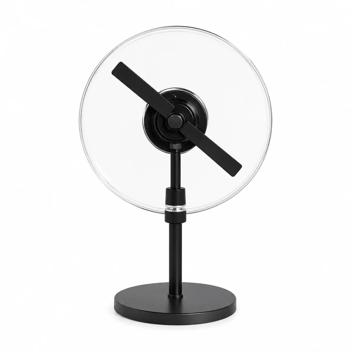 FL-AS Series 11cm to 42cm (4.3–16.5 inch) Small Size | 3D Hologram Fan LED Display | Flat Fan Asynchronous Control | Hologram Display Fan | Desktop Stand with Transparent Protective Cover | 2 Blades