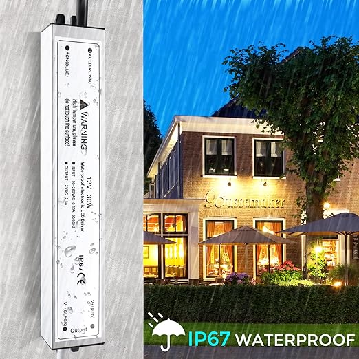 12V Waterproof LED Power Supply 30W–280W, 90–265V Input, Single/Dual Wire Output, Aluminum Housing, Outdoor LED Driver, CE/RoHS/FCC —US/UK/EU Plug & Wire Leads Options
