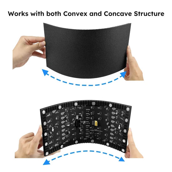 IF-2S Series Indoor Flexible LED Module – P4 | 240×120mm | SMD | Soft Back Shell with Magnet | 600nits | Curved Creative Displays