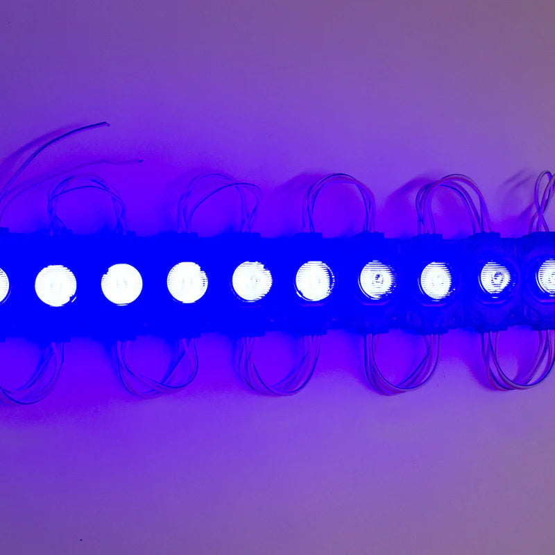 Lot de 20 modules LED avec lentille pour caisson lumineux, DC12 V, 110 lm, 1,5 W, étanches IP65, avec ruban adhésif au dos
