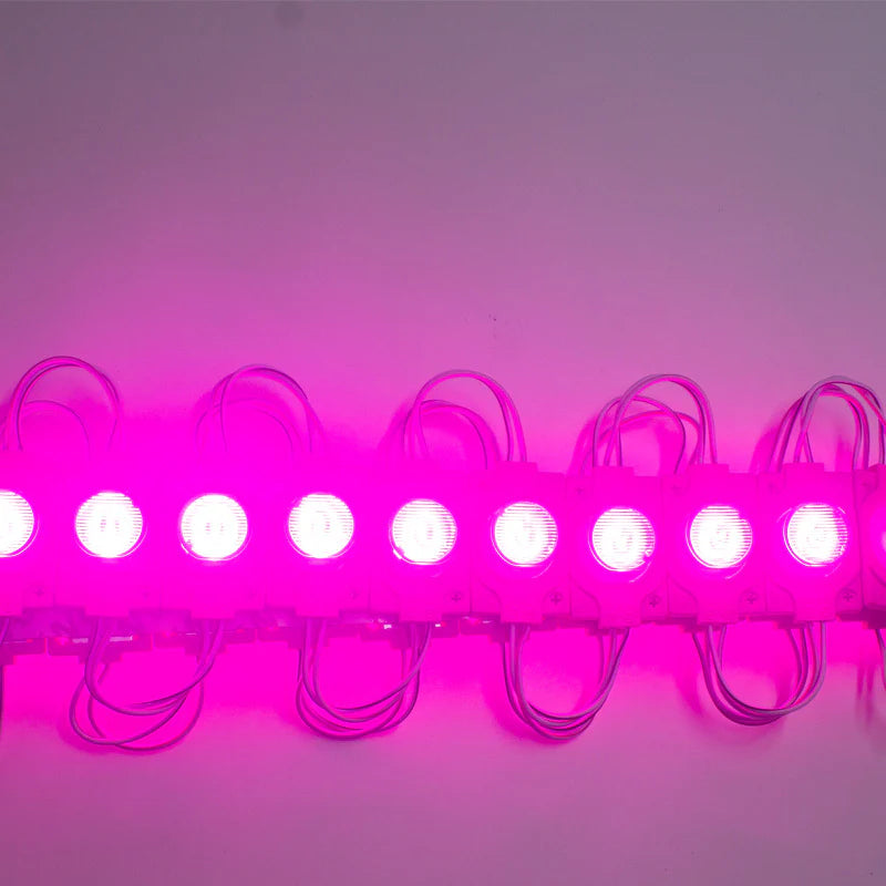 Lot de 20 modules LED avec lentille pour caisson lumineux, DC12 V, 110 lm, 1,5 W, étanches IP65, avec ruban adhésif au dos
