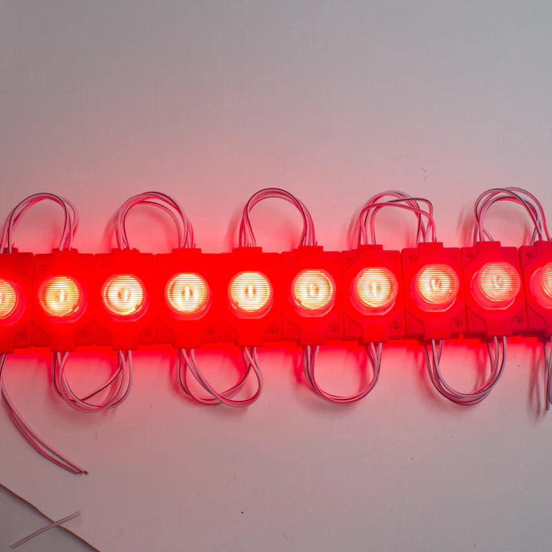Lot de 20 modules LED avec lentille pour caisson lumineux, DC12 V, 110 lm, 1,5 W, étanches IP65, avec ruban adhésif au dos