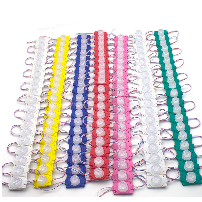 Lot de 20 modules LED avec lentille pour caisson lumineux, DC12 V, 110 lm, 1,5 W, étanches IP65, avec ruban adhésif au dos