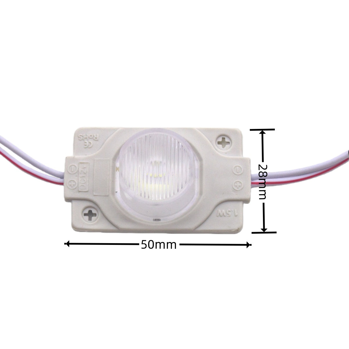 Lot de 20 modules LED avec lentille pour caisson lumineux, DC12 V, 110 lm, 1,5 W, étanches IP65, avec ruban adhésif au dos