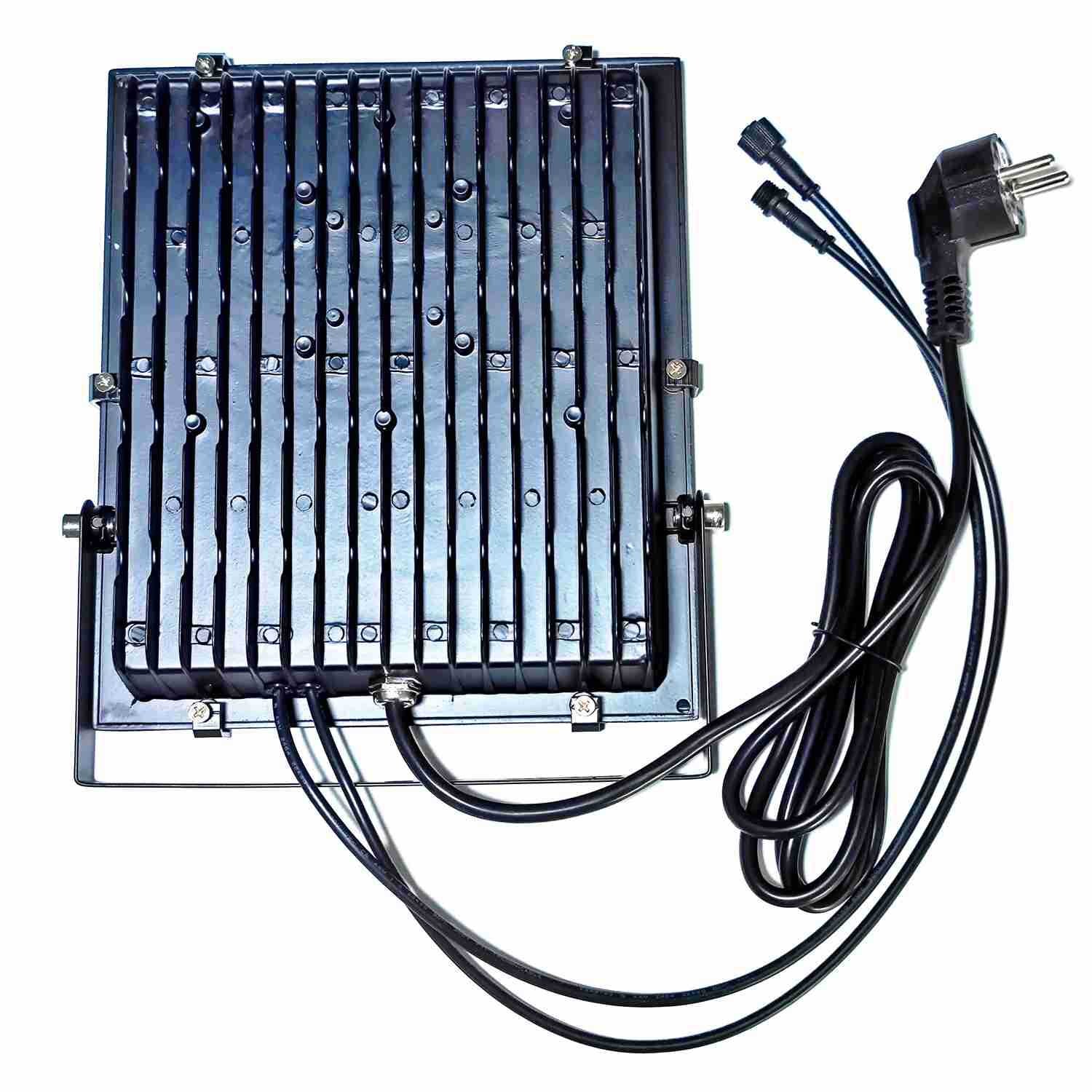 Projecteur LED RGB DMX512 100 W AC110-220 V, éclairage mural d'extérieur IP66, boîtier en aluminium noir, verre trempé, éclairage de sécurité haute luminosité, éclairage de tunnel, lampe de jardin, de paysage et de pelouse