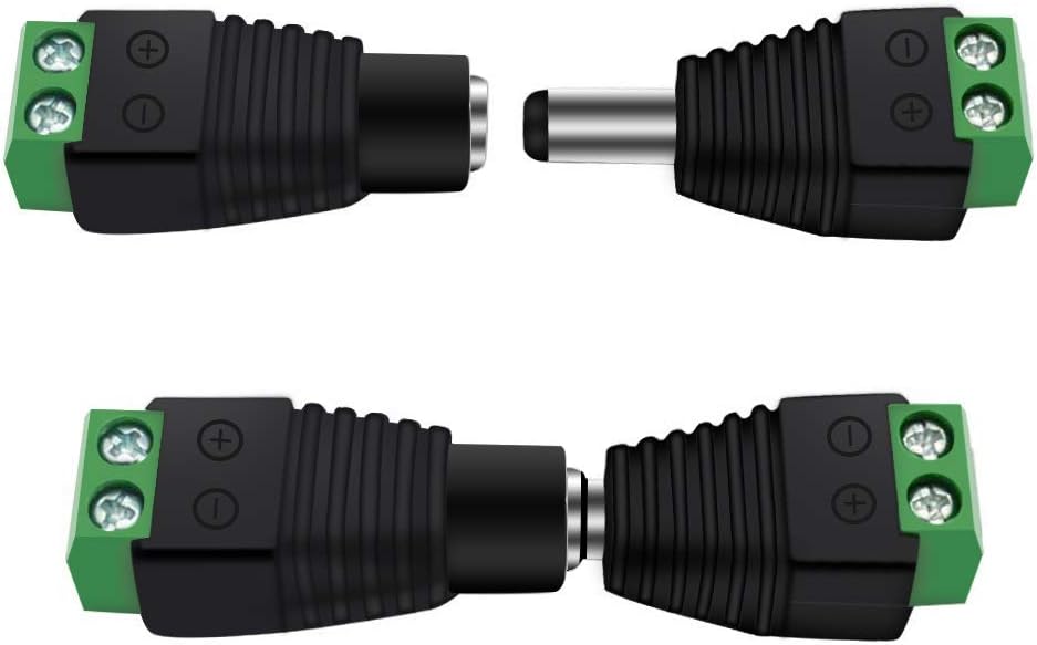 Adaptateur prise jack CC – 2,1 x 5,5 mm | Connecteur cylindrique mâle/femelle/mâle + femelle – Stock local États-Unis/Royaume-Uni 