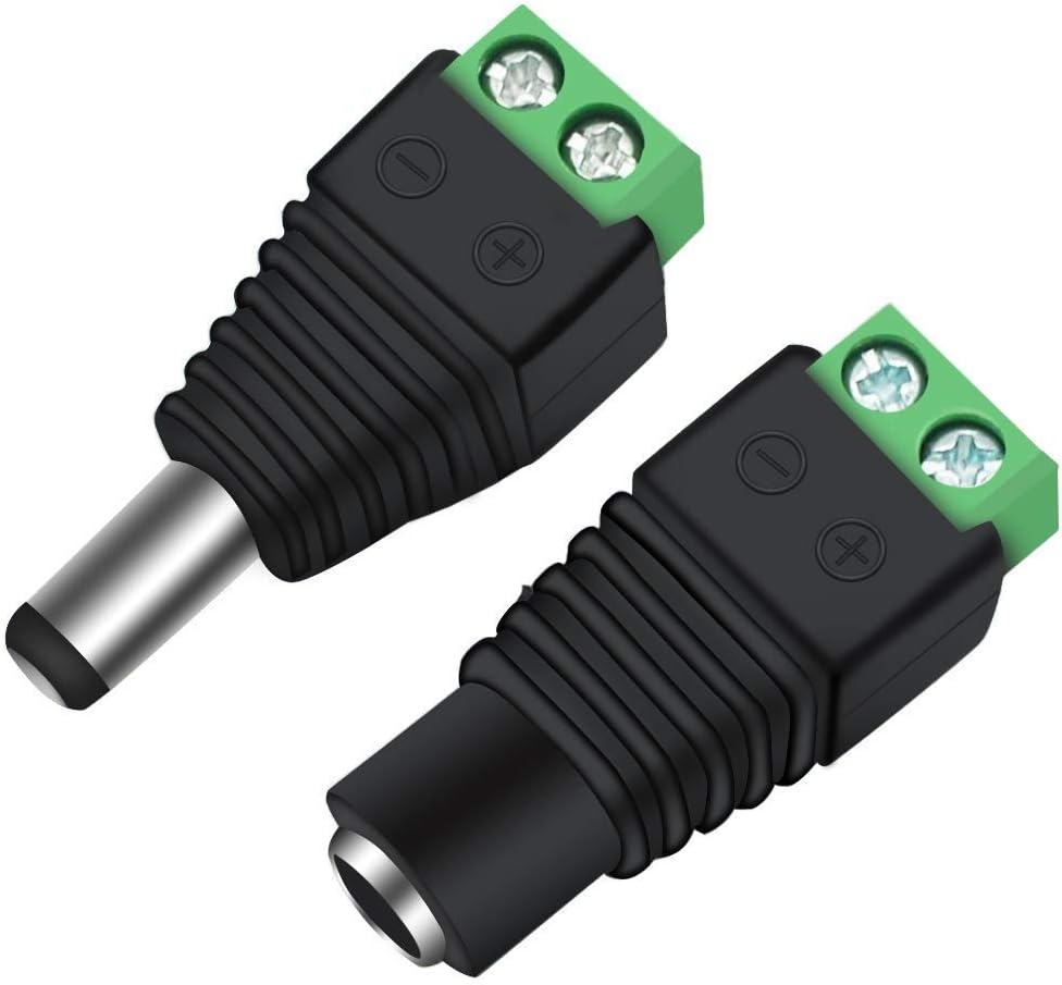 Adaptateur prise jack CC – 2,1 x 5,5 mm | Connecteur cylindrique mâle/femelle/mâle + femelle – Stock local États-Unis/Royaume-Uni 