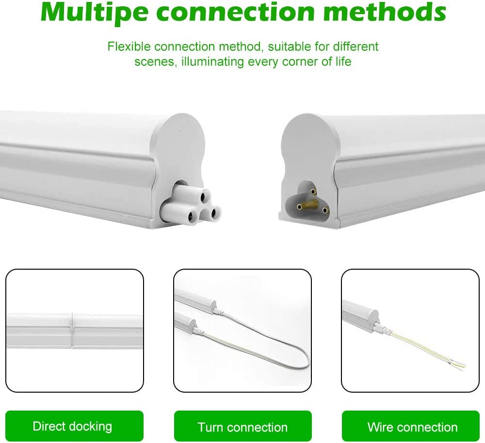 IT Series LED Shop Light – 3FT T5 Integrated Tube Fixture | 15W | Warm/Natural/Daylight White | Linkable Utility Garage Ceiling Light & Under Cabinet Lighting | Corded Electric with Built-in On/Off Switch | 4-Pack / 10-Pack | Non-Dimmable AC90–240V