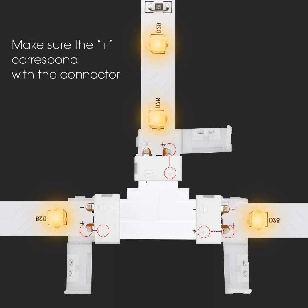 Transparent Crystal LED Strip Connectors – 10mm 2Pin Solderless Clips | Strip to Wire / Strip to Strip / DC Adapter – Local Stock US/UK