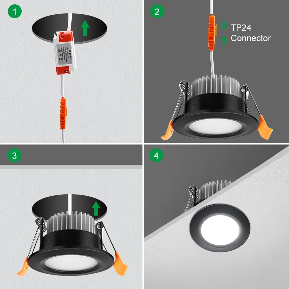 4er-Pack RGBW superhelle moderne LED-Einbauleuchten, 8 W, DC 12 V/24 V, weiß, runde LED-Einbauleuchten, Aluminium-Deckeneinbauleuchte für den Innenbereich, Hotelbeleuchtung, Barbeleuchtung, Tanzsaalbeleuchtung, Restaurantbeleuchtung