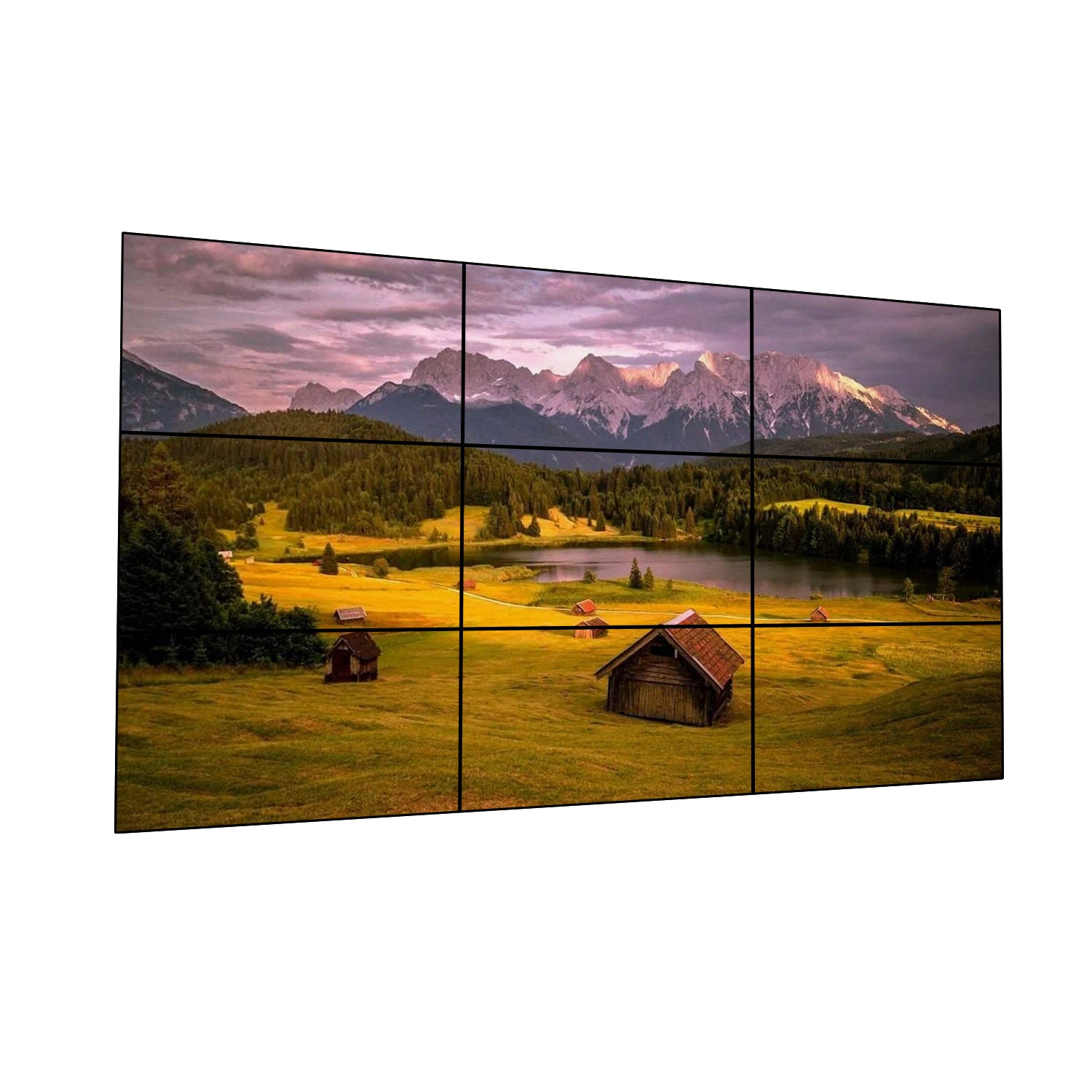Mur vidéo LCD BOE 55 pouces – Kit 3x3 (9 panneaux) | 1920 x 1080 Full HD | 500 nits | Cadre ultra-fin 0,88 mm / 1,7 mm / 3,5 mm | Raccord HDMI et support mural inclus