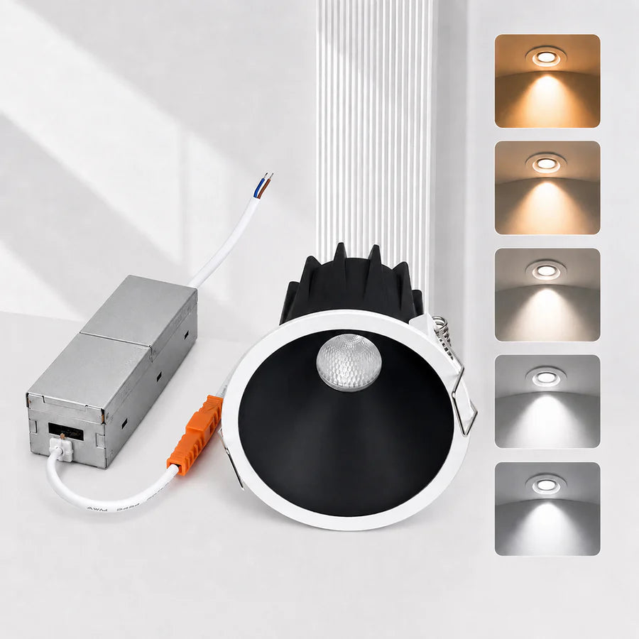 4er-Pack 3 Zoll dimmbares LED-Downlight mit schwarzem Rand, 5 W (entspricht 40 W Halogen), CRI80, LED-Deckenleuchte