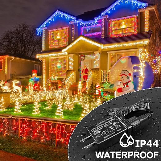 IP44 Class 2 Power Supply, AC 100–240V to DC 4.5V/12V/24V/30V Adapter Transformer, Waterproof Outdoor LED Driver for Inflatable Decorations, String Lights, Christmas Trees — US Plug
