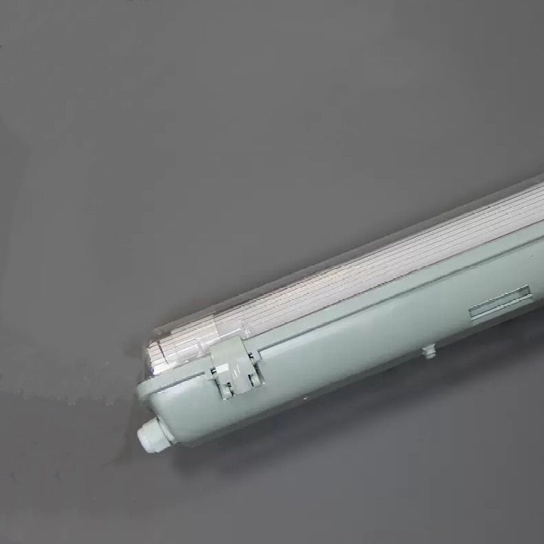 TP Series LED Tri-Proof Light – 4ft | 1-Tube Included | Waterproof Dustproof LED Fixture | Stripe Clear Cover | 3000K/4000K/5000K | 4-Pack | AC 90–240V | Non-Dimmable