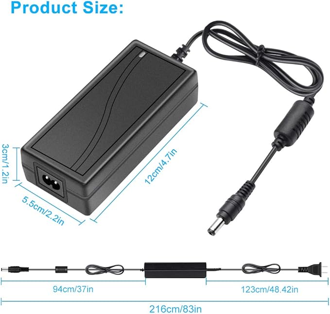 DC 12 V Desktop-Netzteiladapter 36 W–120 W, AC 100–240 V Eingang, Schalttransformator-Ladegerät mit US/UK-Stecker – für LED-Streifenlichter, CCTV, Pumpen und Elektronik